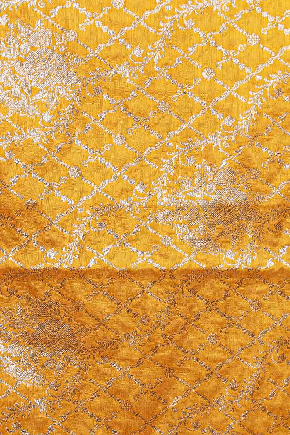 Mustard Yellow Semi Jute Saree - Seematti