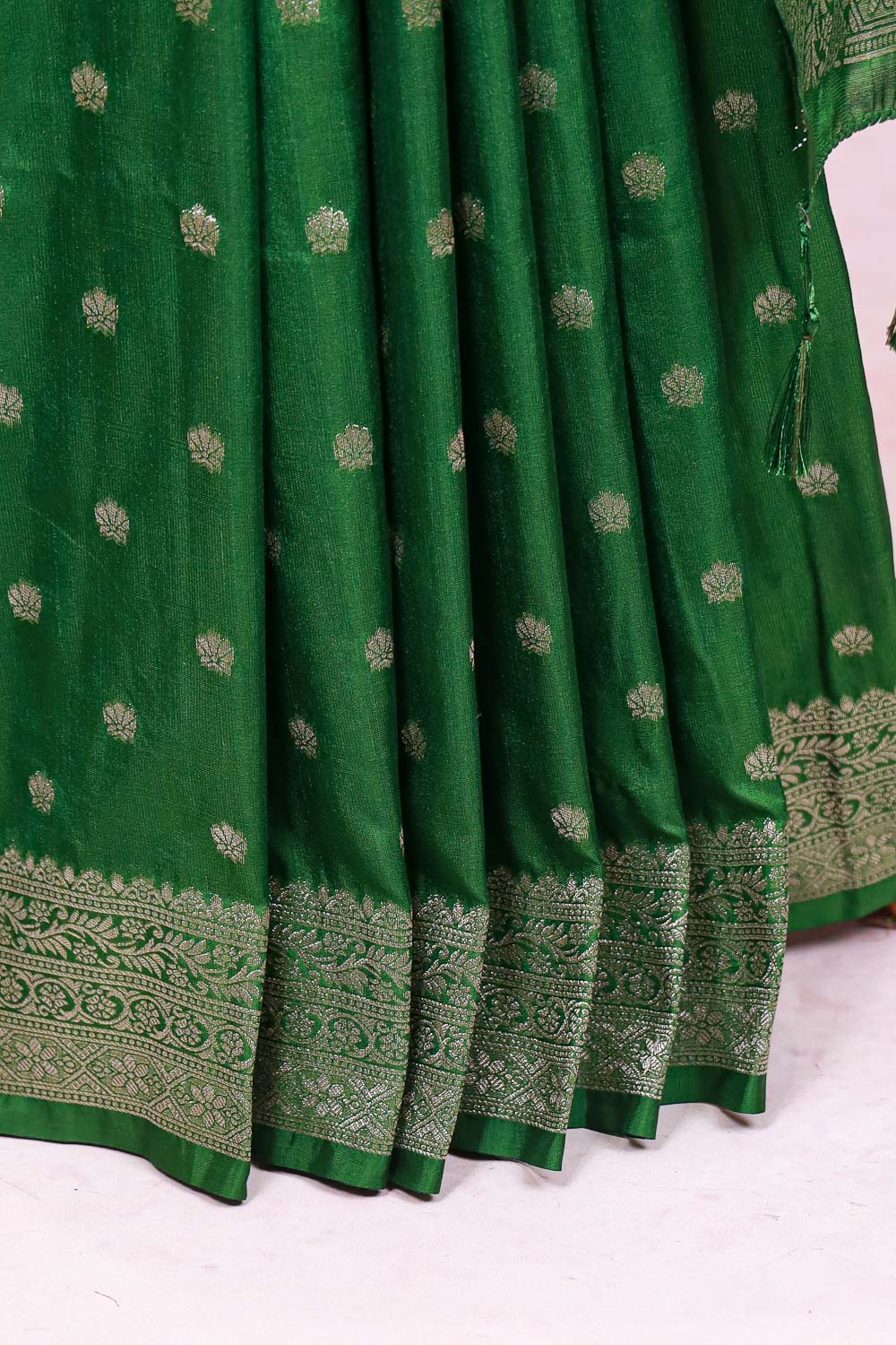 Green Semi Jute Saree - Seematti