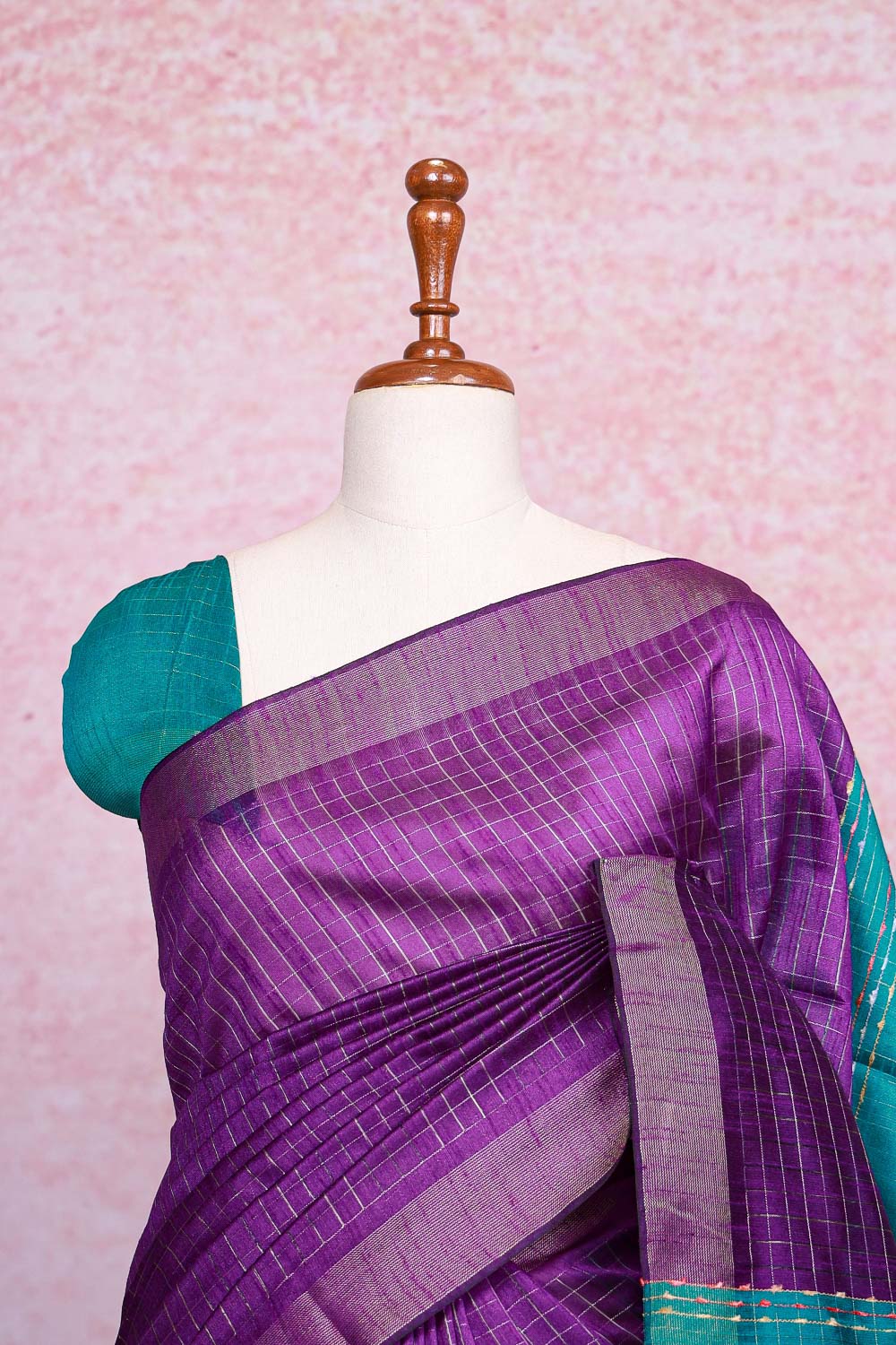 Violet Semi Jute Saree