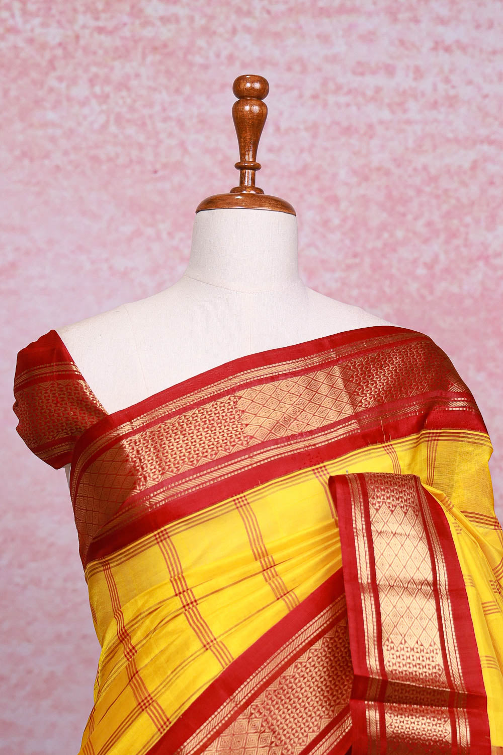Yellow Silk Cotton Saree