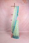Bluish Yellow Cotton Saree