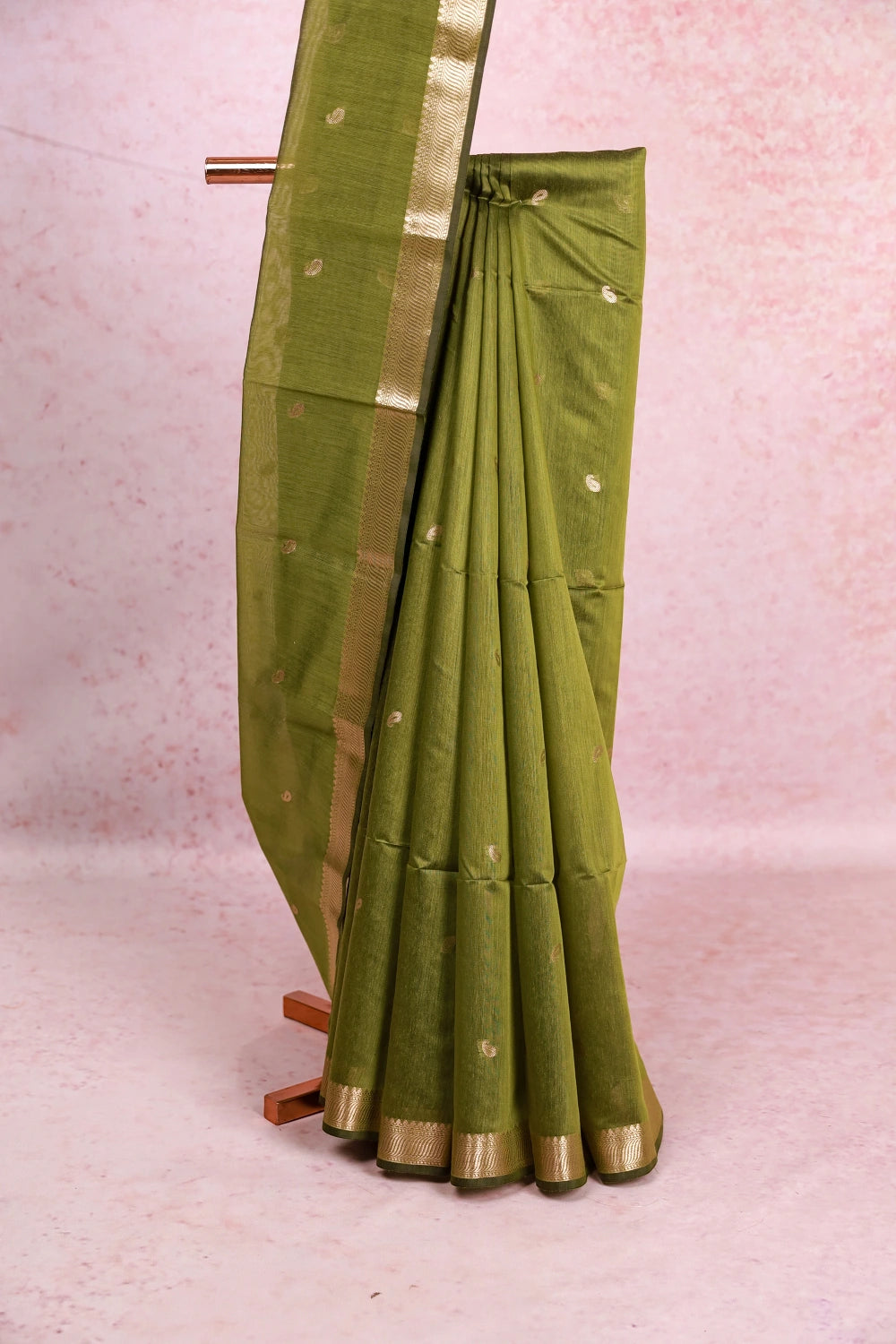Mehandi Green Cotton Silk Saree