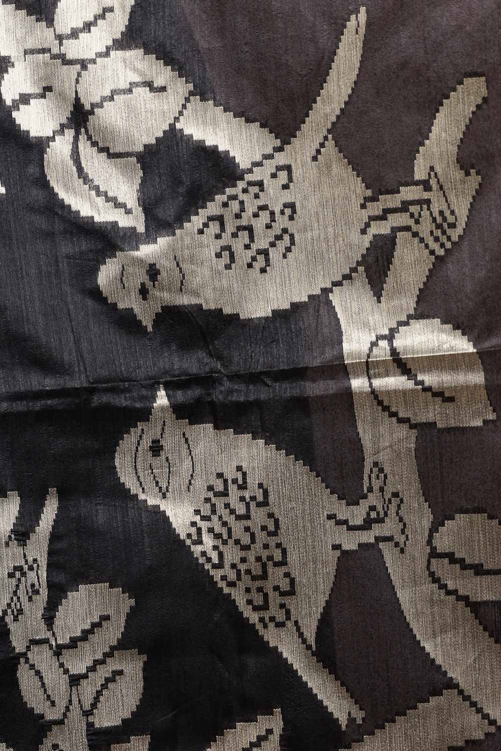 Black Semi Jute Saree