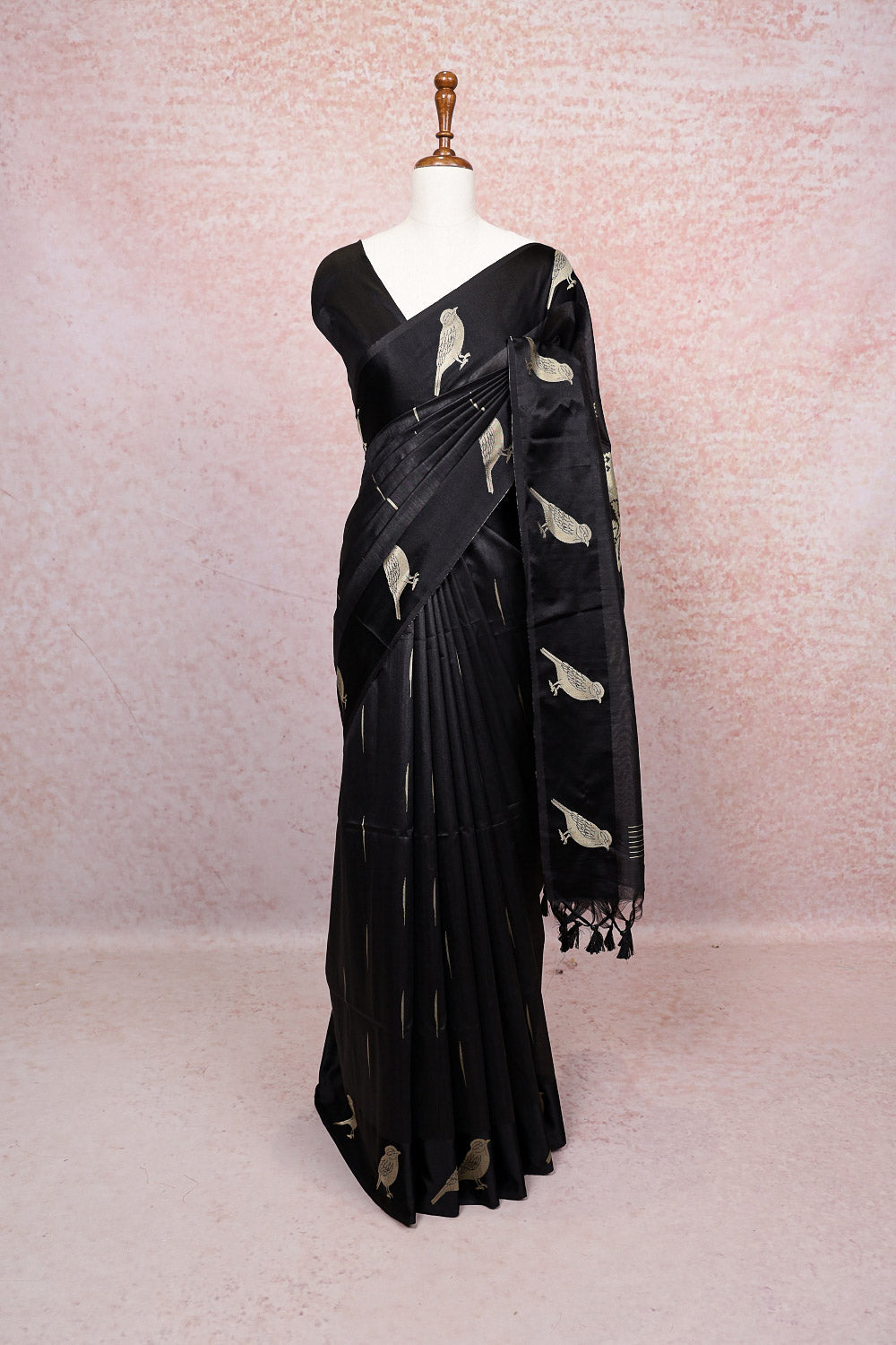 Black Semi Jute Saree