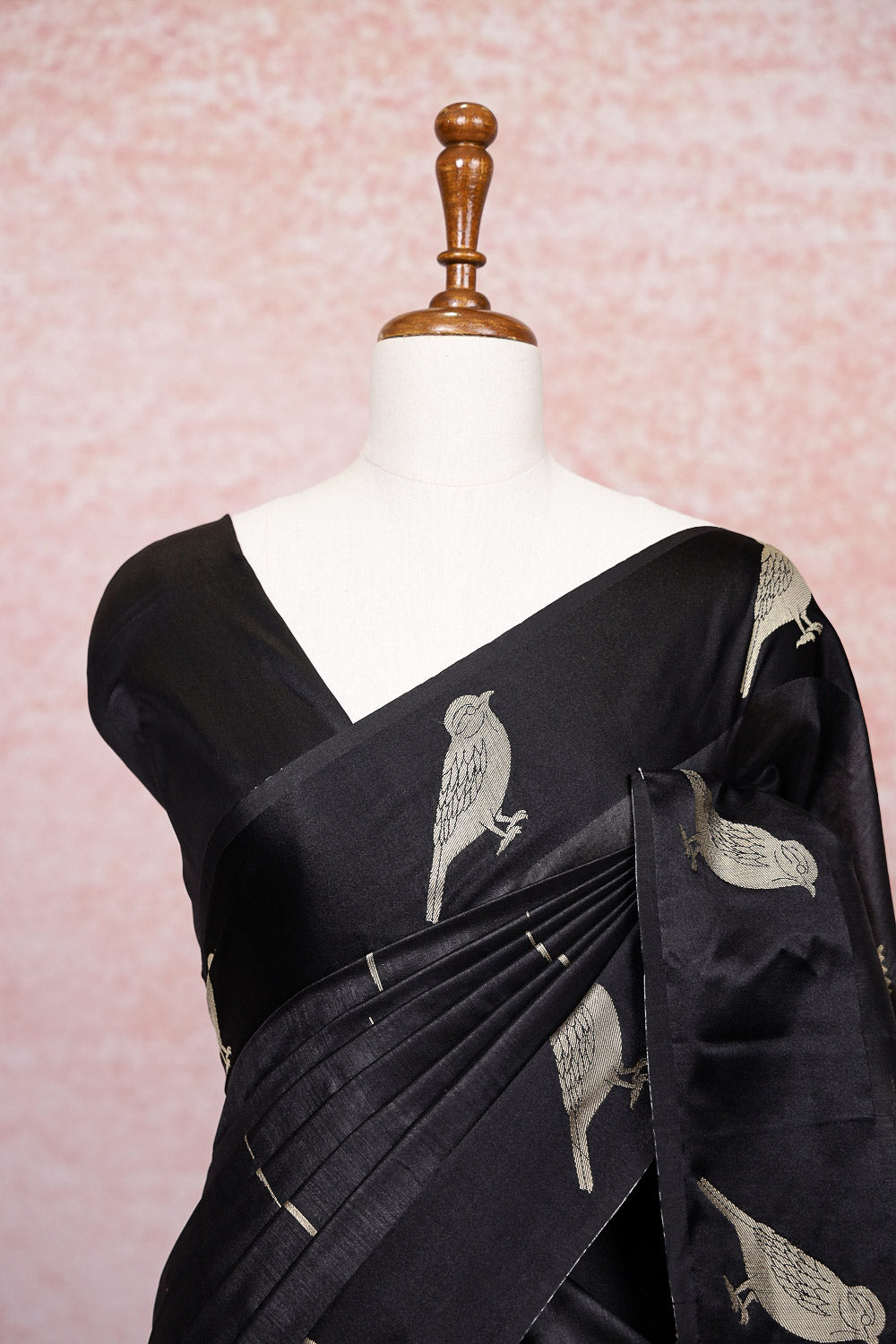 Black Semi Jute Saree