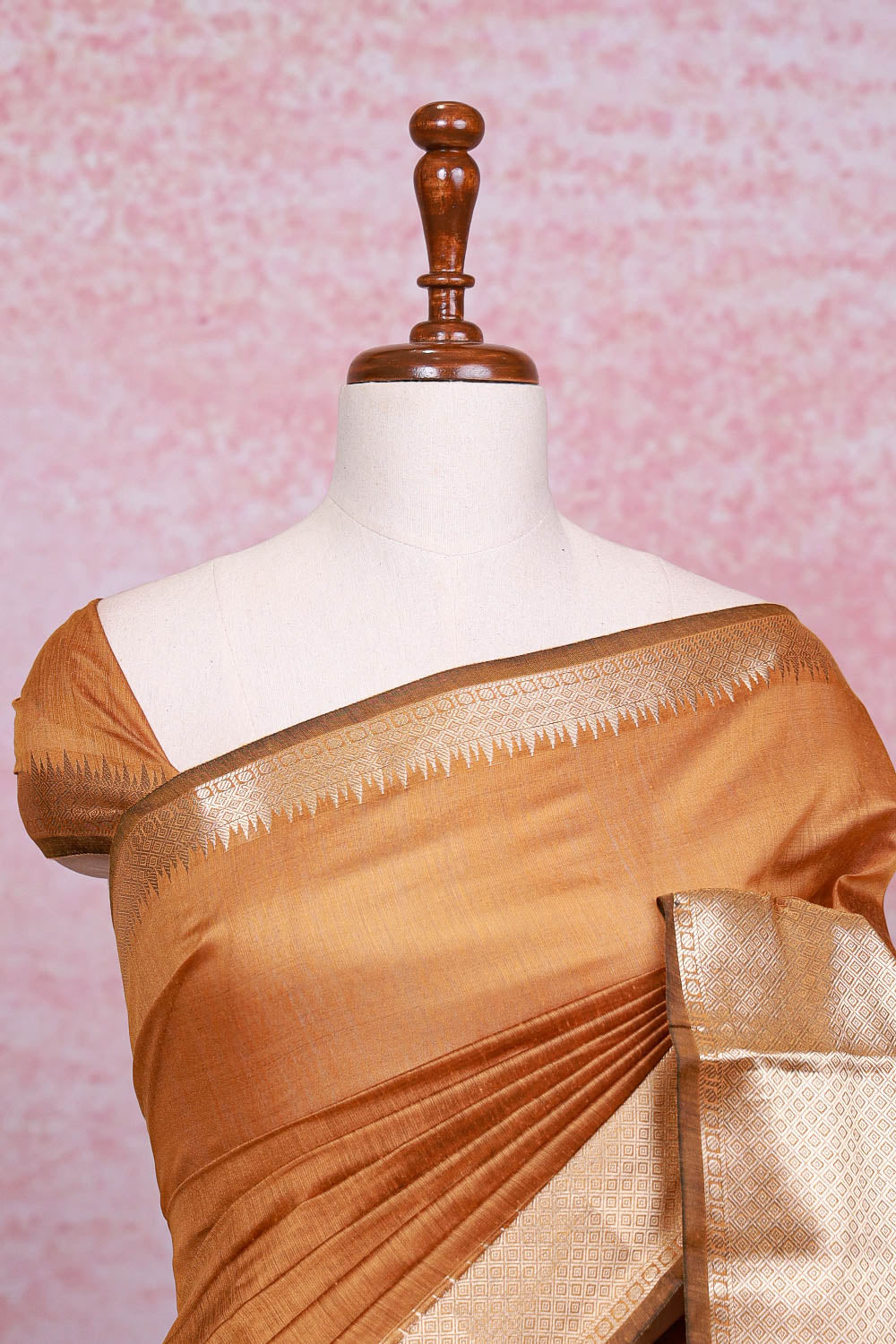 Mustard Yellow Cotton Silk Saree - Seematti