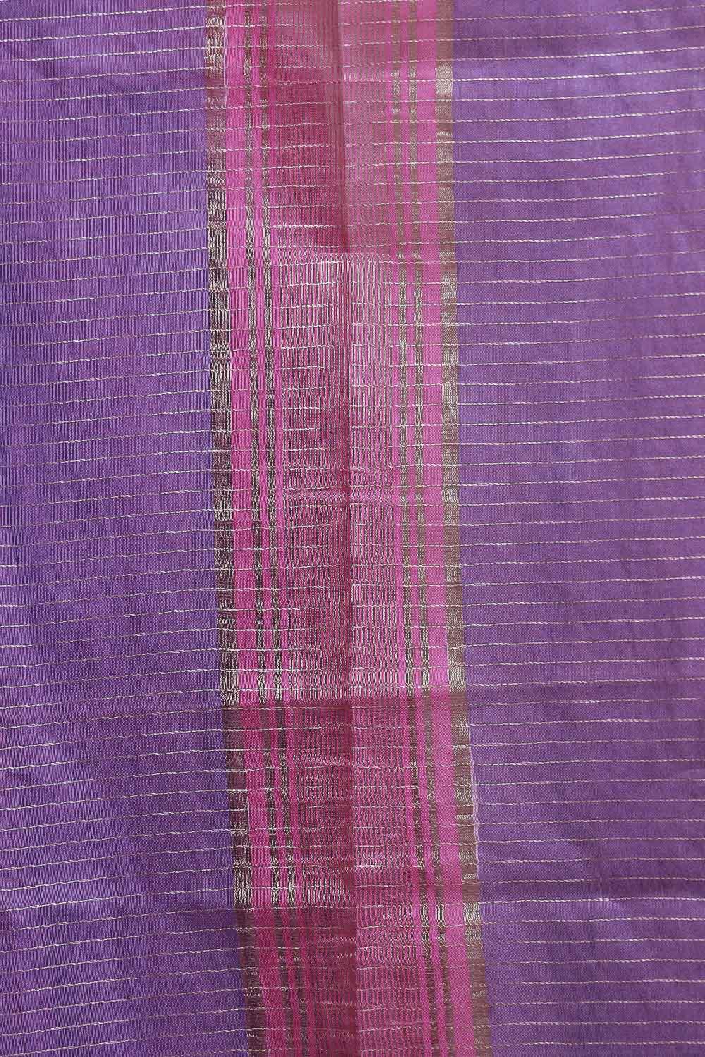 Lavender Semi Tussar Saree