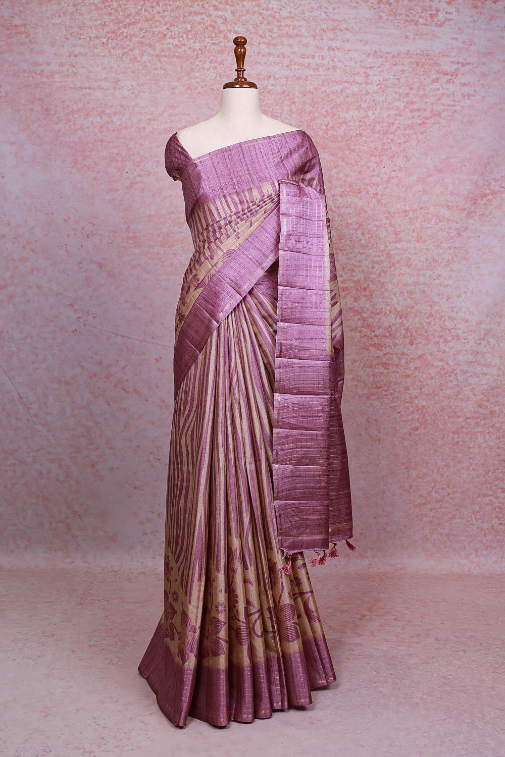 Cream Semi Silk Saree