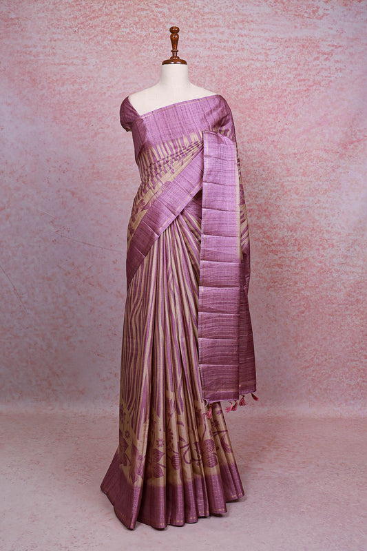 Cream Semi Silk Saree - Seematti