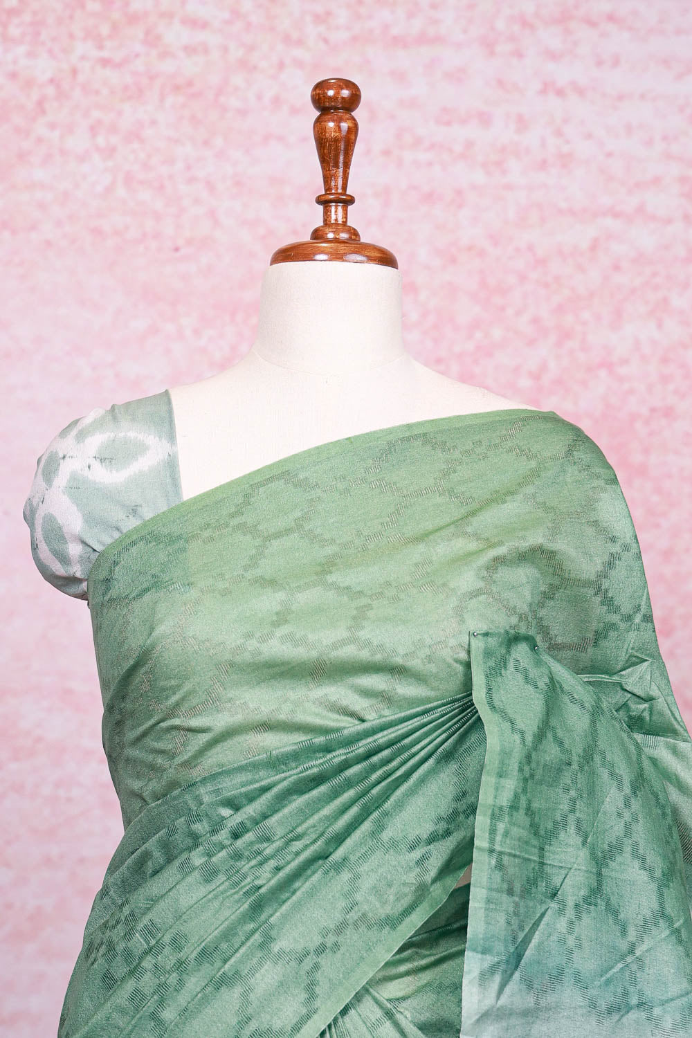 Pastel Green Semi Tussar Saree - Seematti