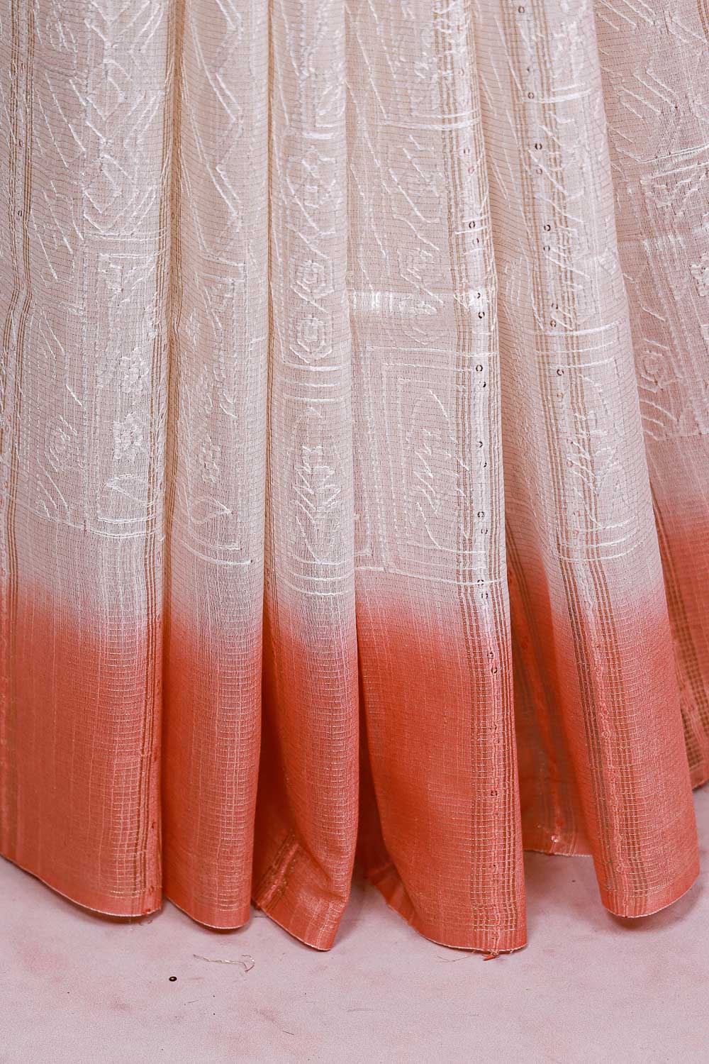White Semi Tussar Saree
