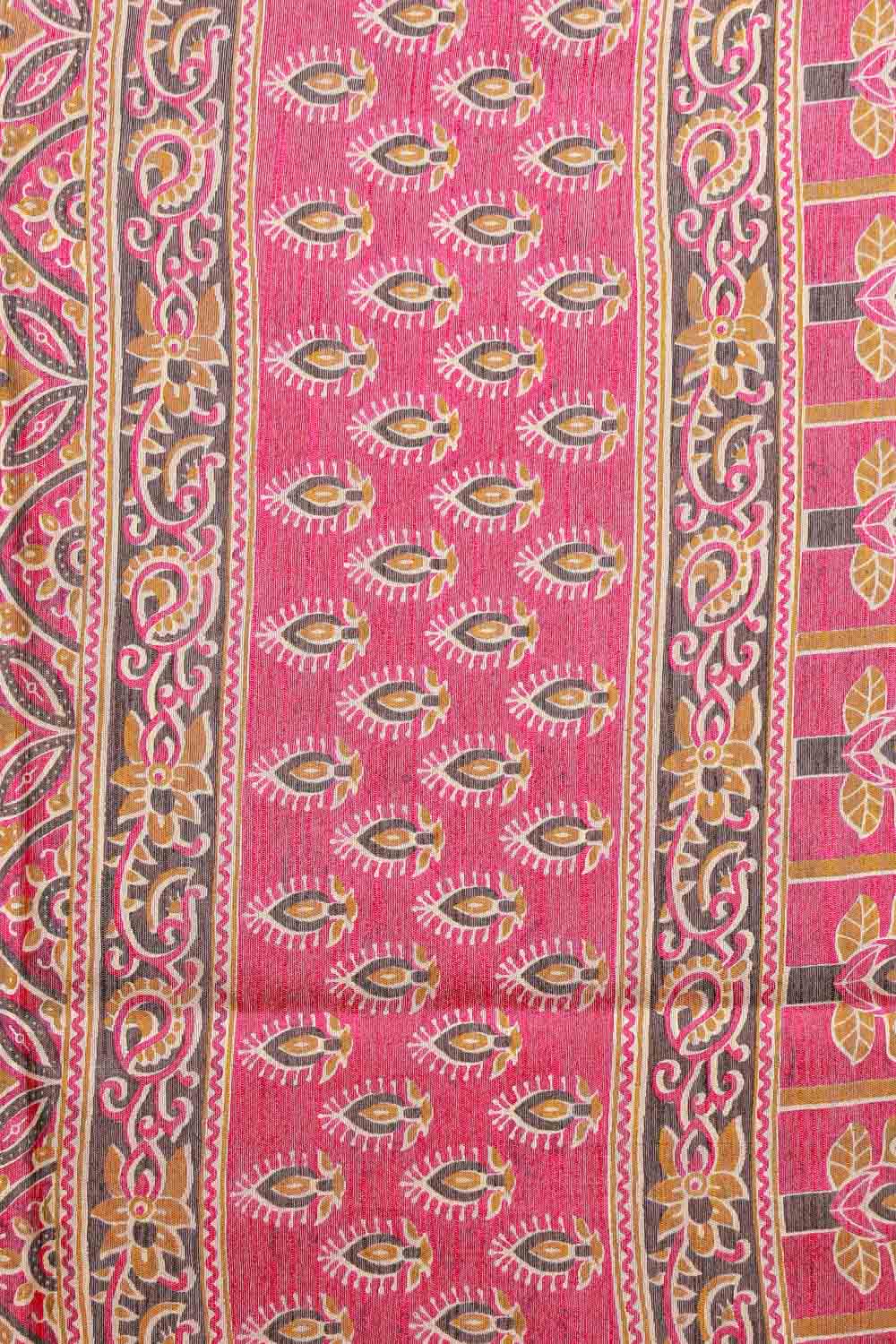 Rani Pink Semi Tussar Saree
