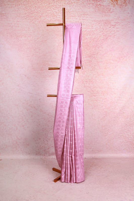 Lavender Lilac Semi Tussar Saree