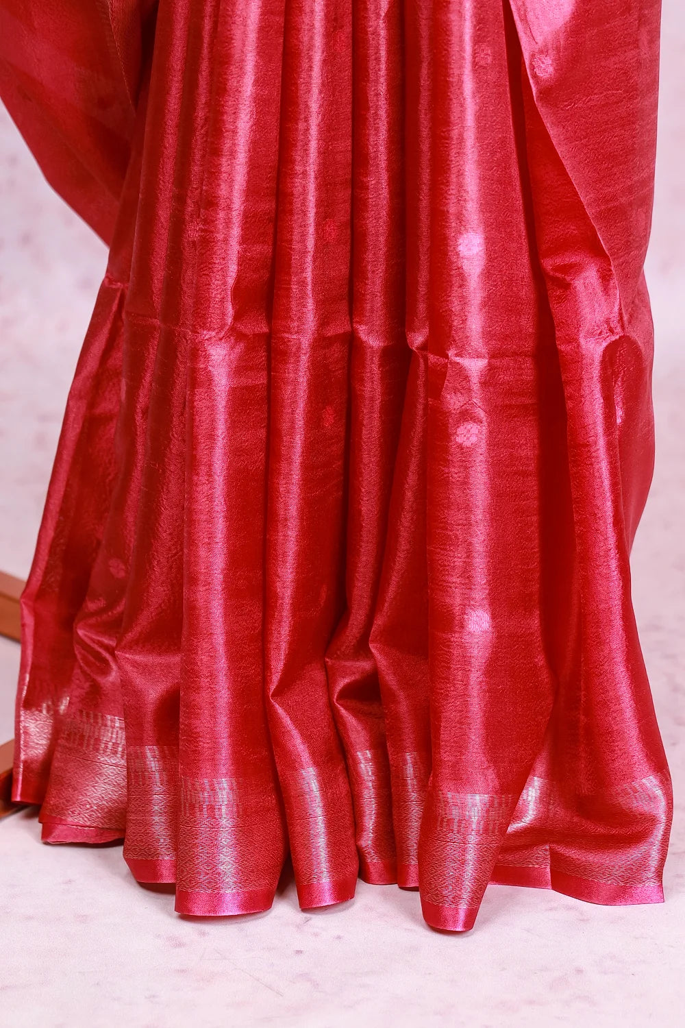 Magenta Tussar Silk Saree