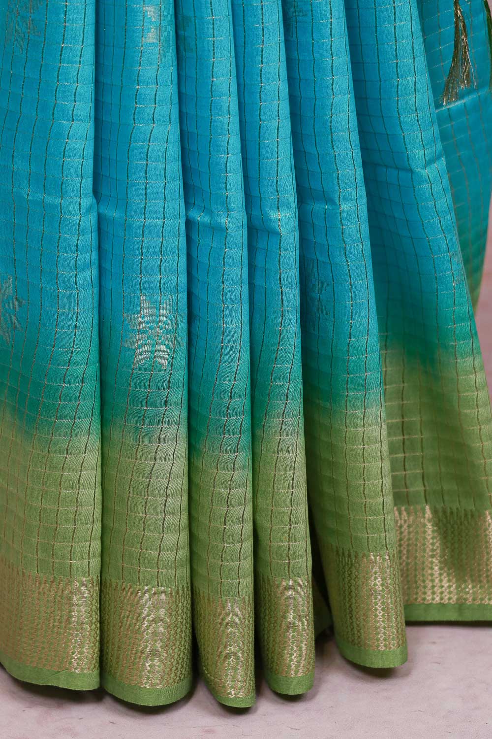 Sky Blue Semi Tussar Saree
