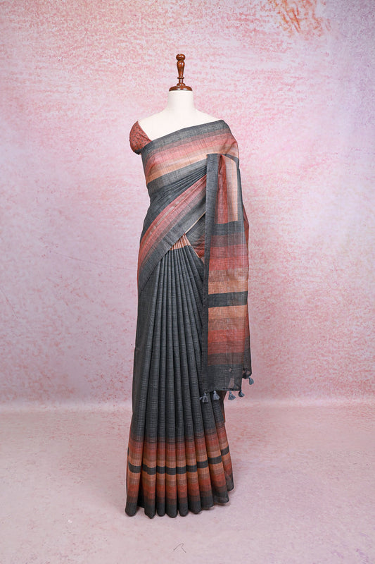 Ash Semi Tussar Saree