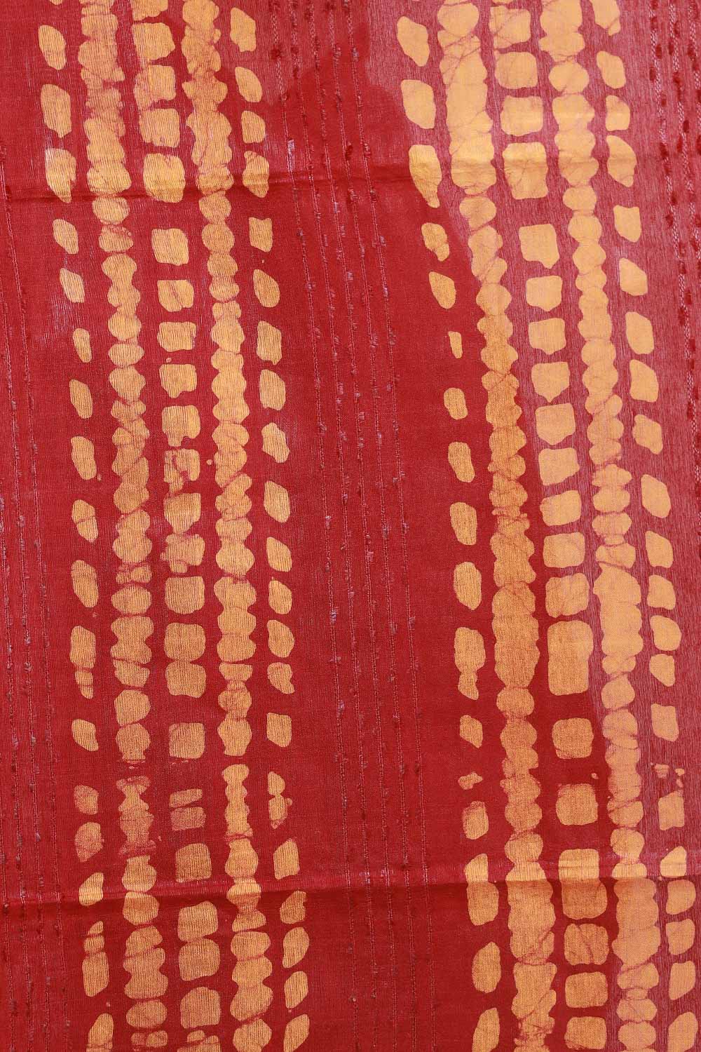 Maroon Semi Tussar Saree