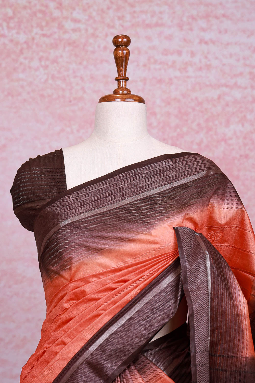 Orange Semi Tussar Saree - Seematti