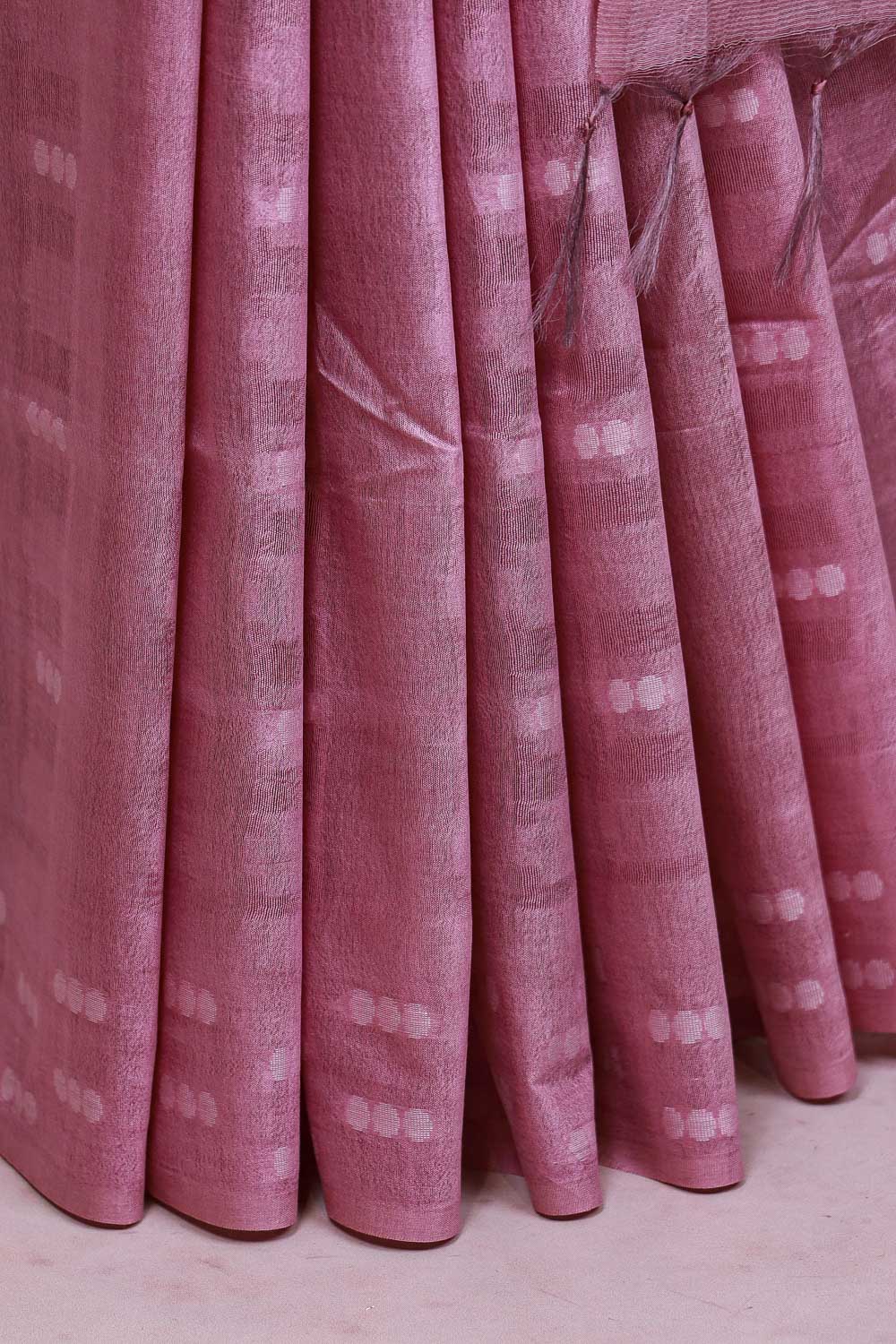 Light Pink Semi Tussar Saree - Seematti