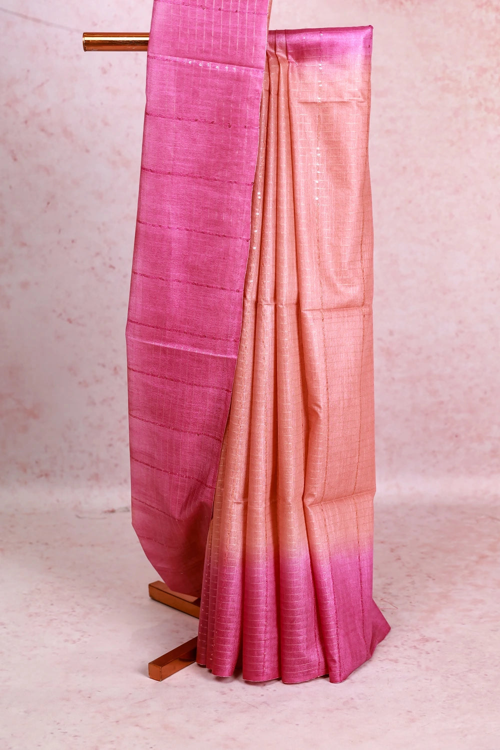 Light Magenta Semi Tussar Saree