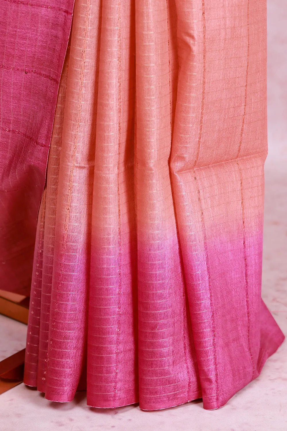 Light Magenta Semi Tussar Saree