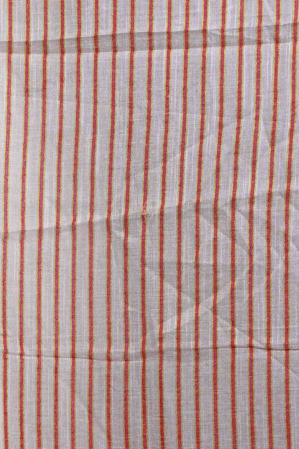 White Semi Linen Saree - Seematti