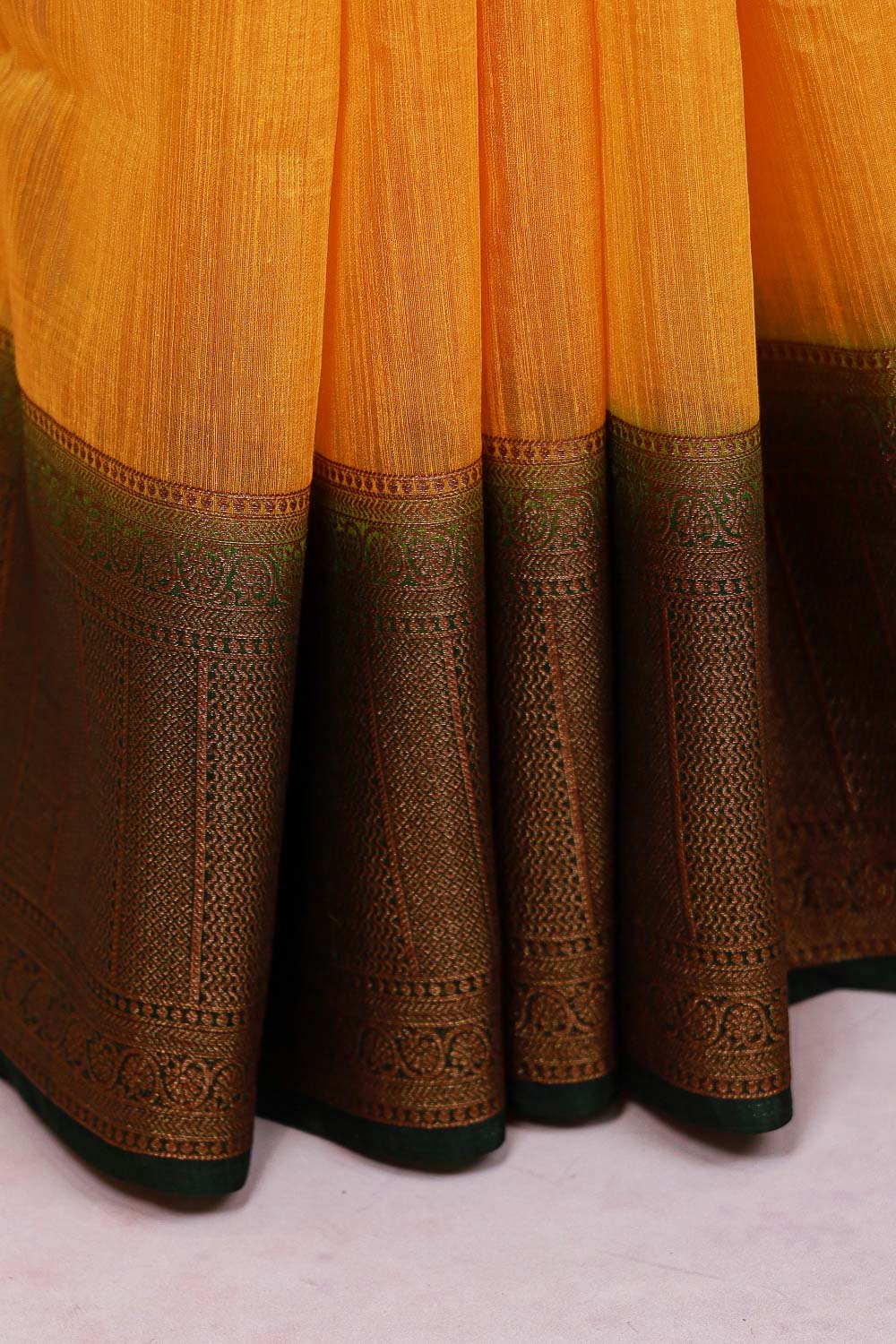 Yellow Semi Jute Saree