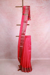 Pink Rose Semi Jute Saree