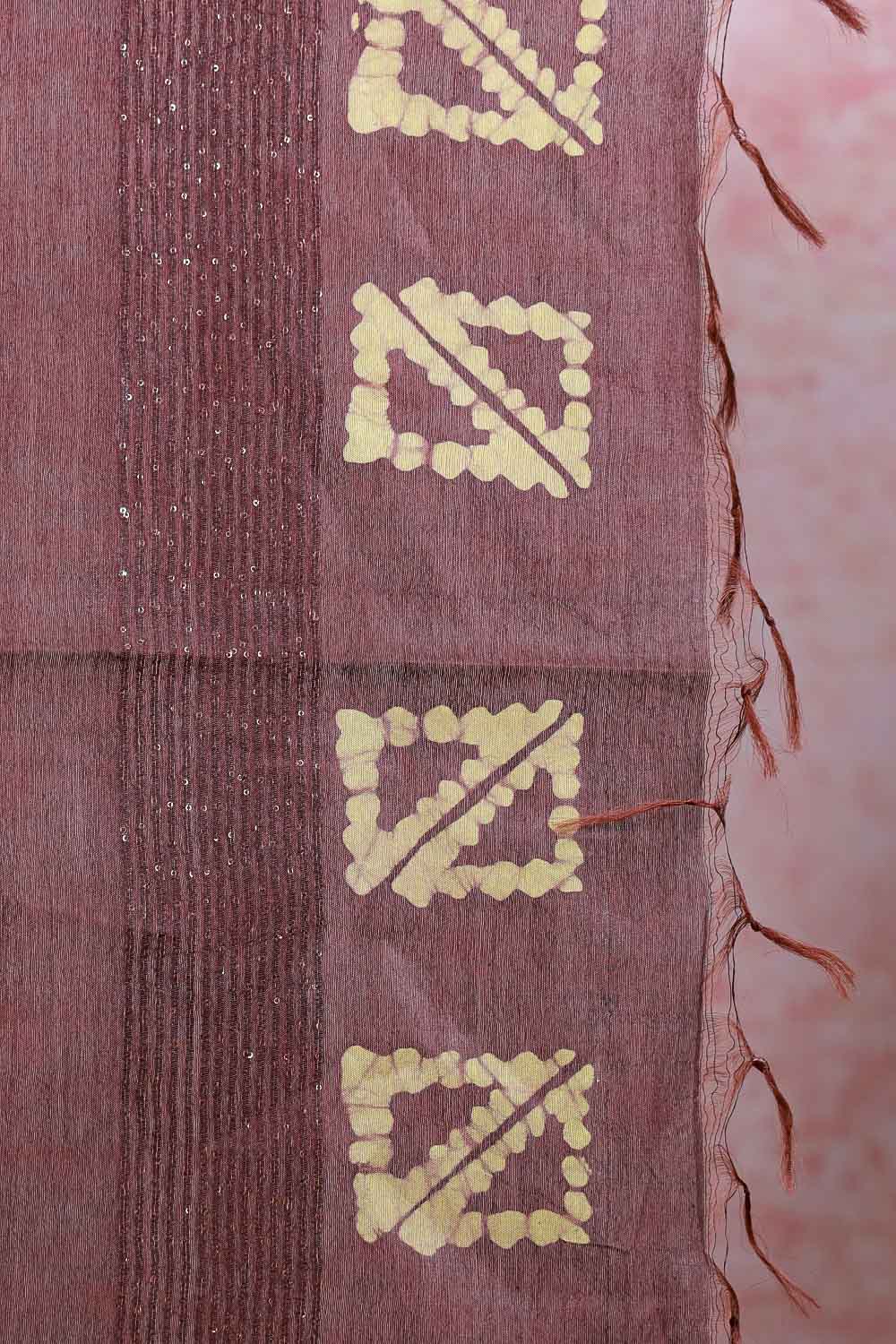 Coffee Brown Semi Tussar Saree - Seematti