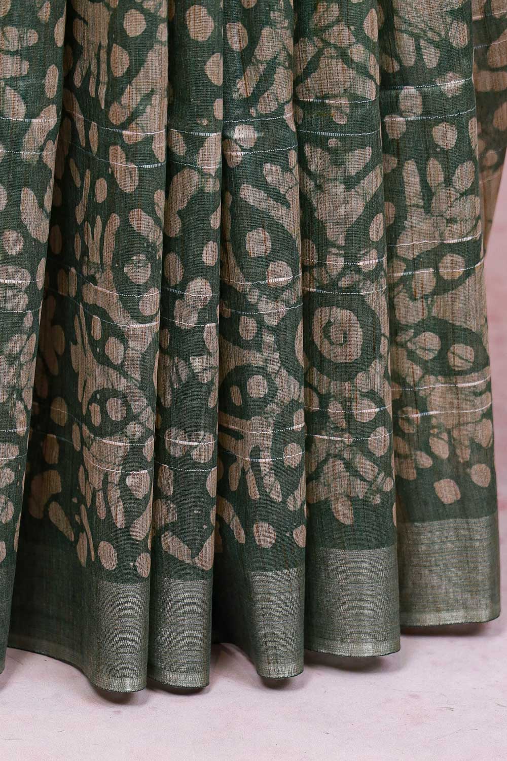 Green Semi Tussar Saree