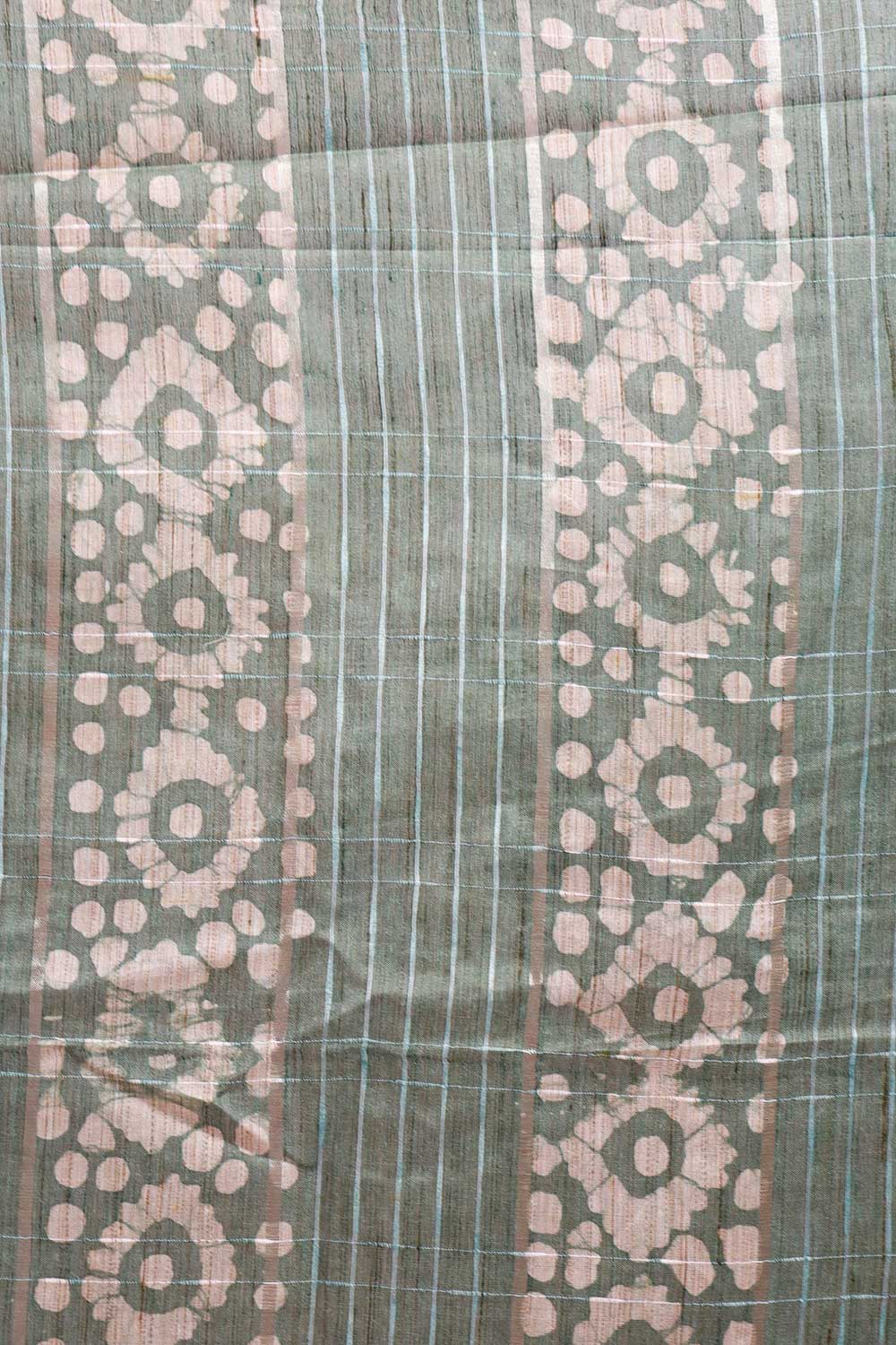 Green Semi Tussar Saree