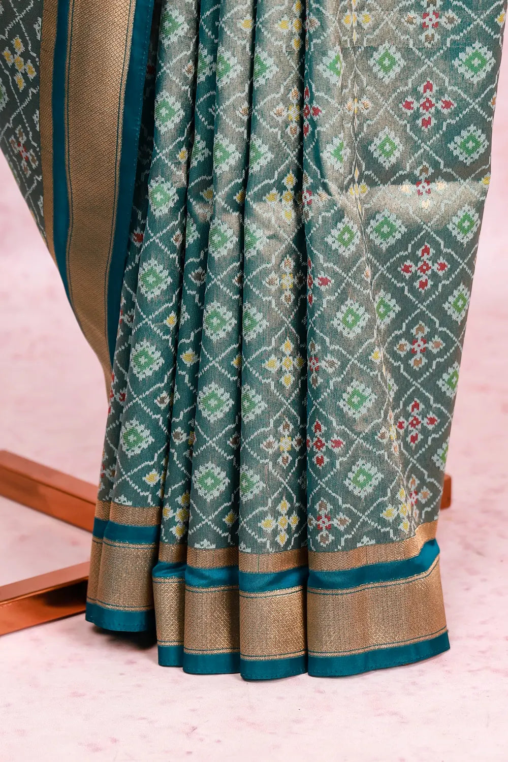 Peacock Green Jute Banarasi Saree