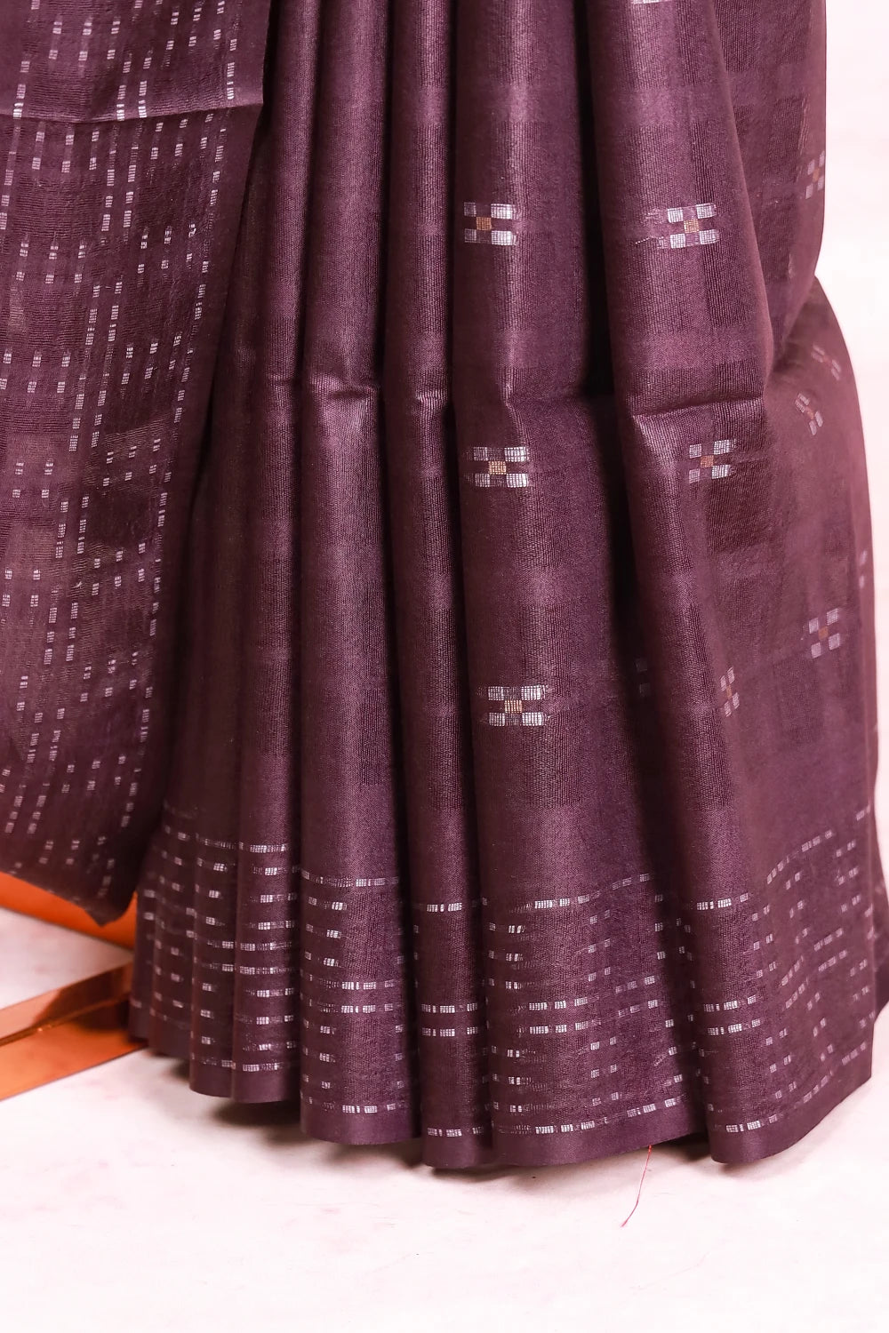 Purple Violet Semi Tussar Saree