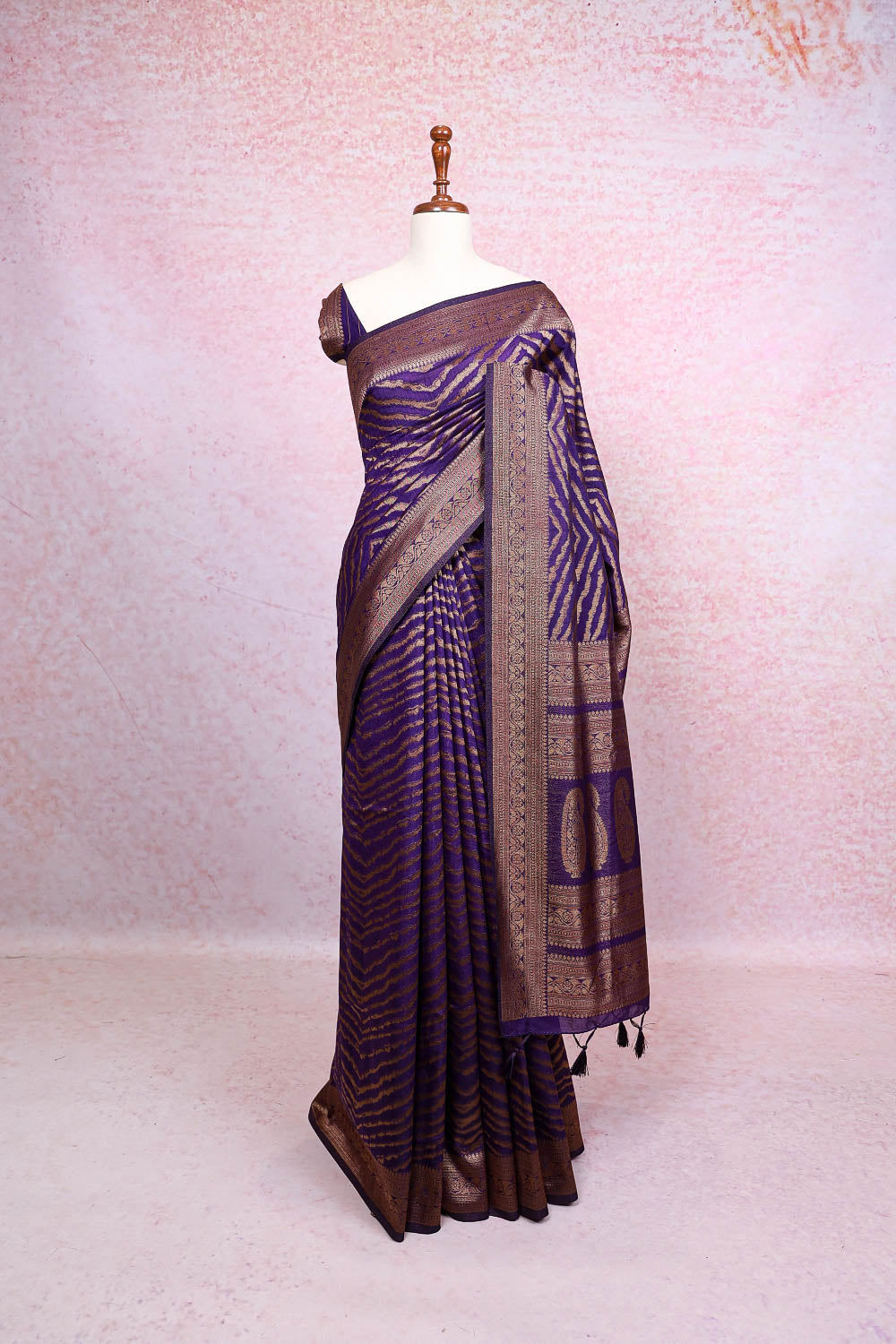 Violet Jute Banarasi Saree