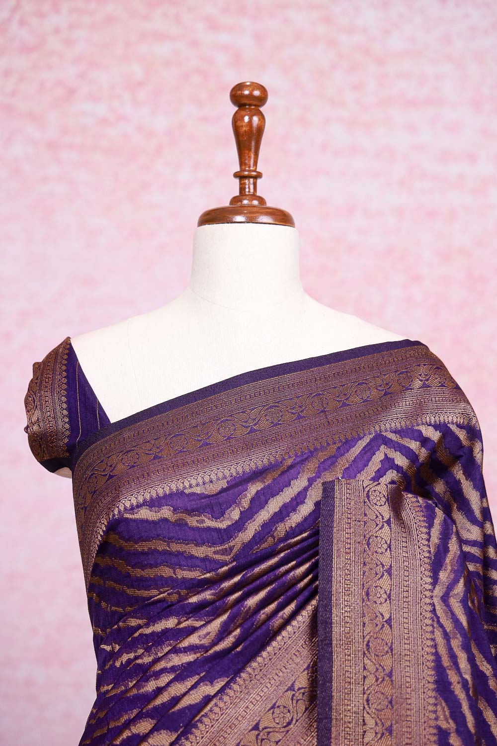 Violet Jute Banarasi Saree