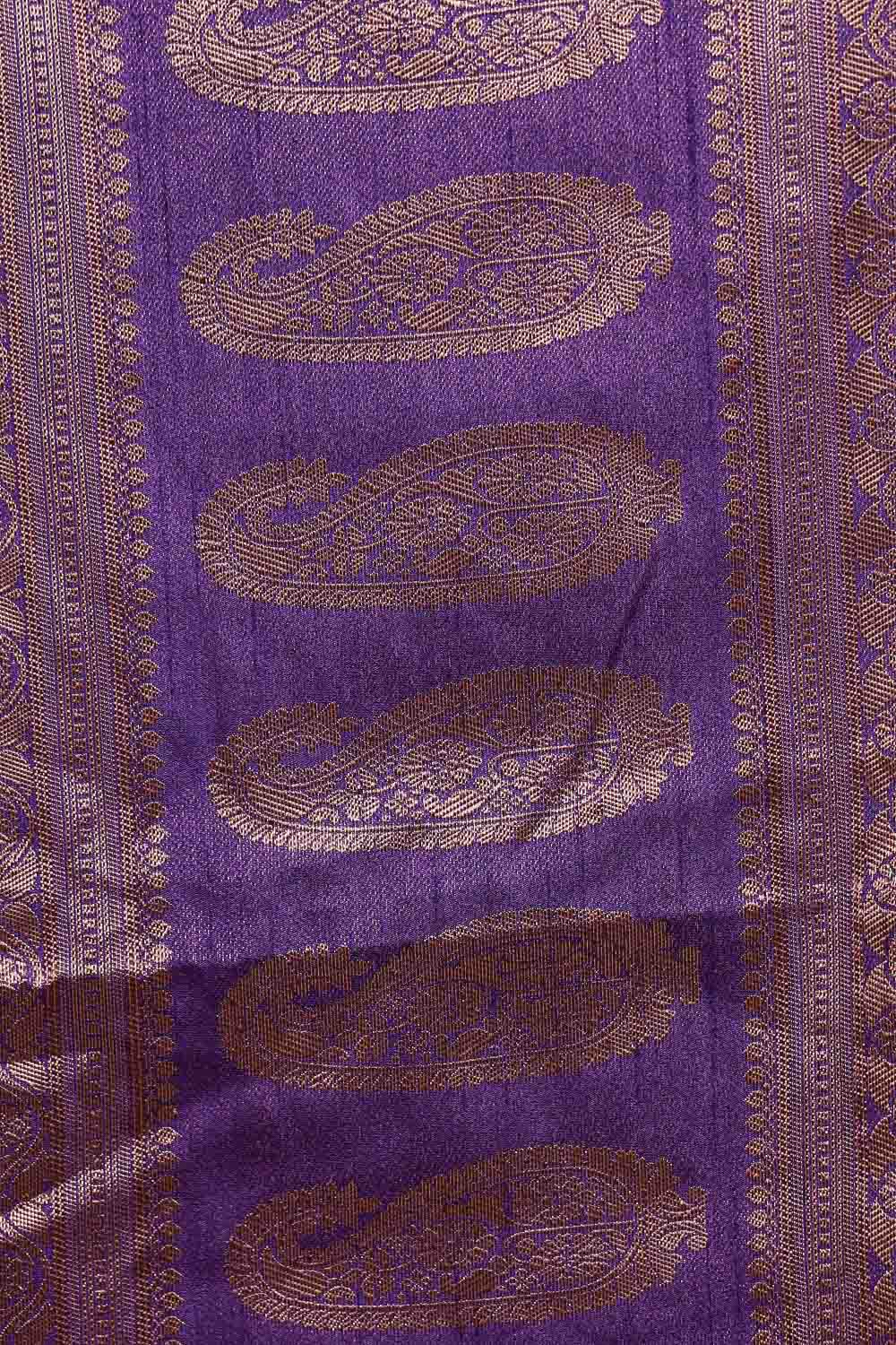 Violet Jute Banarasi Saree