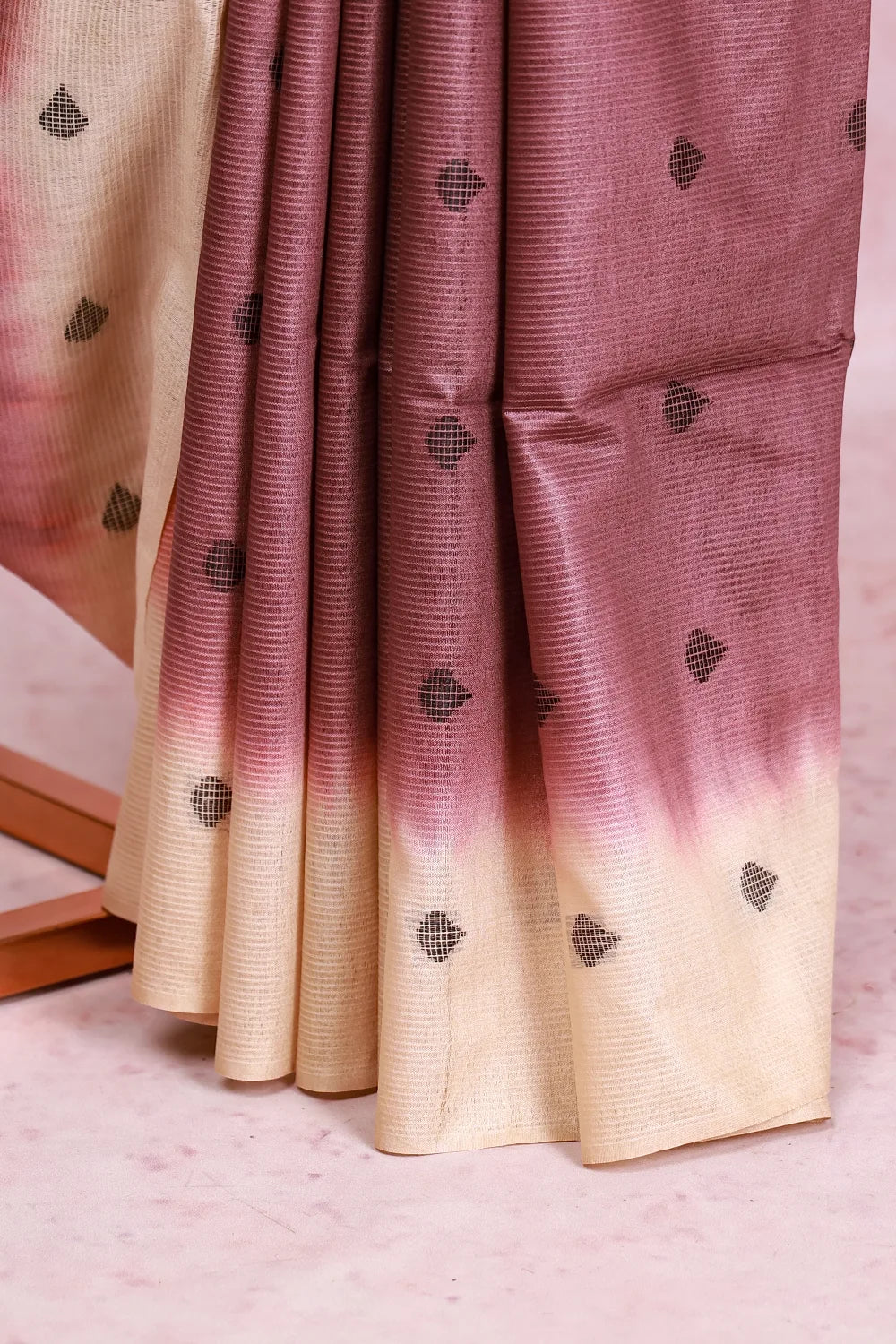 Grape Colour Semi Tussar Saree