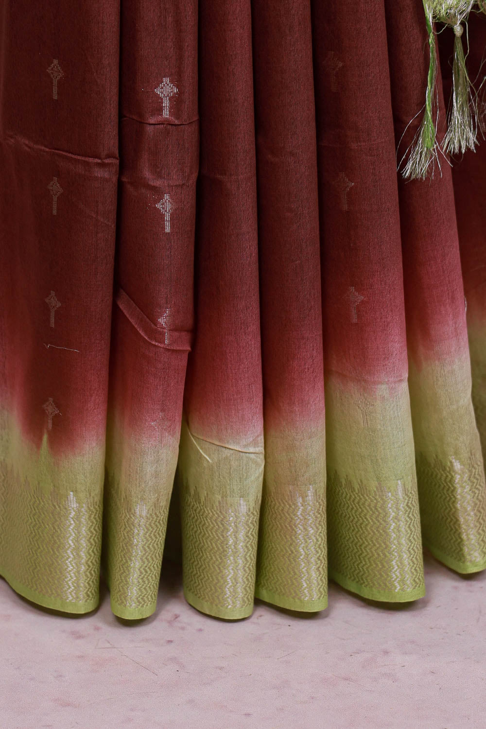 Onion Color Semi Tussar Saree
