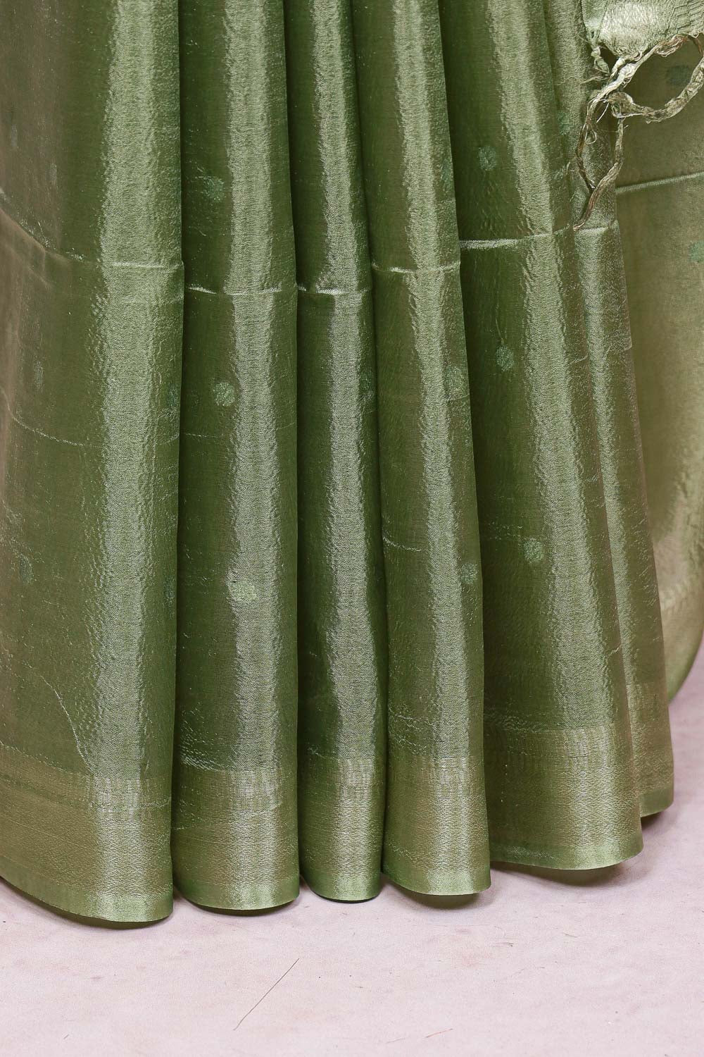 Pastel Green Semi Tussar Saree - Seematti