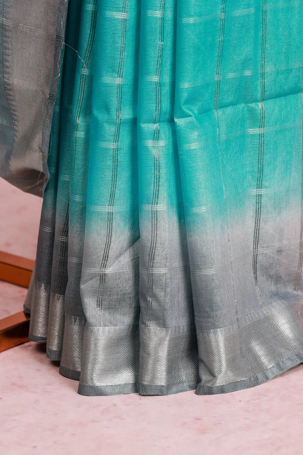 Electric Blue Semi Tussar Saree