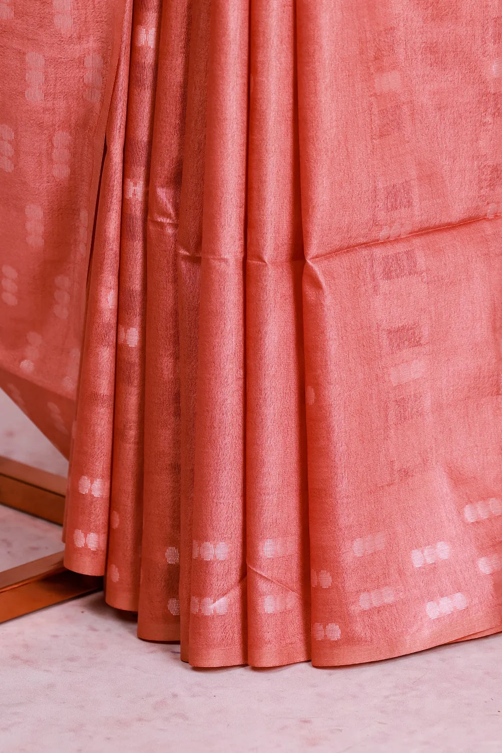 Drak Peach Semi Tussar Saree