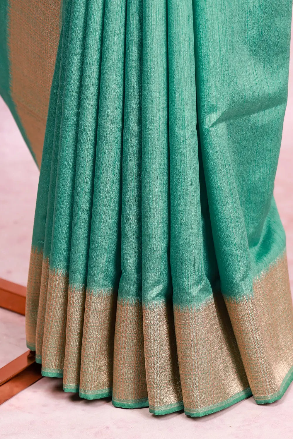 Sea Green Semi Silk Saree