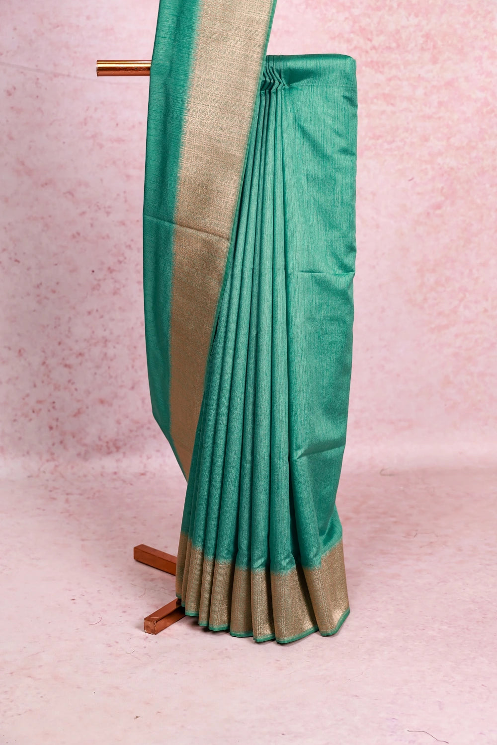 Sea Green Semi Silk Saree