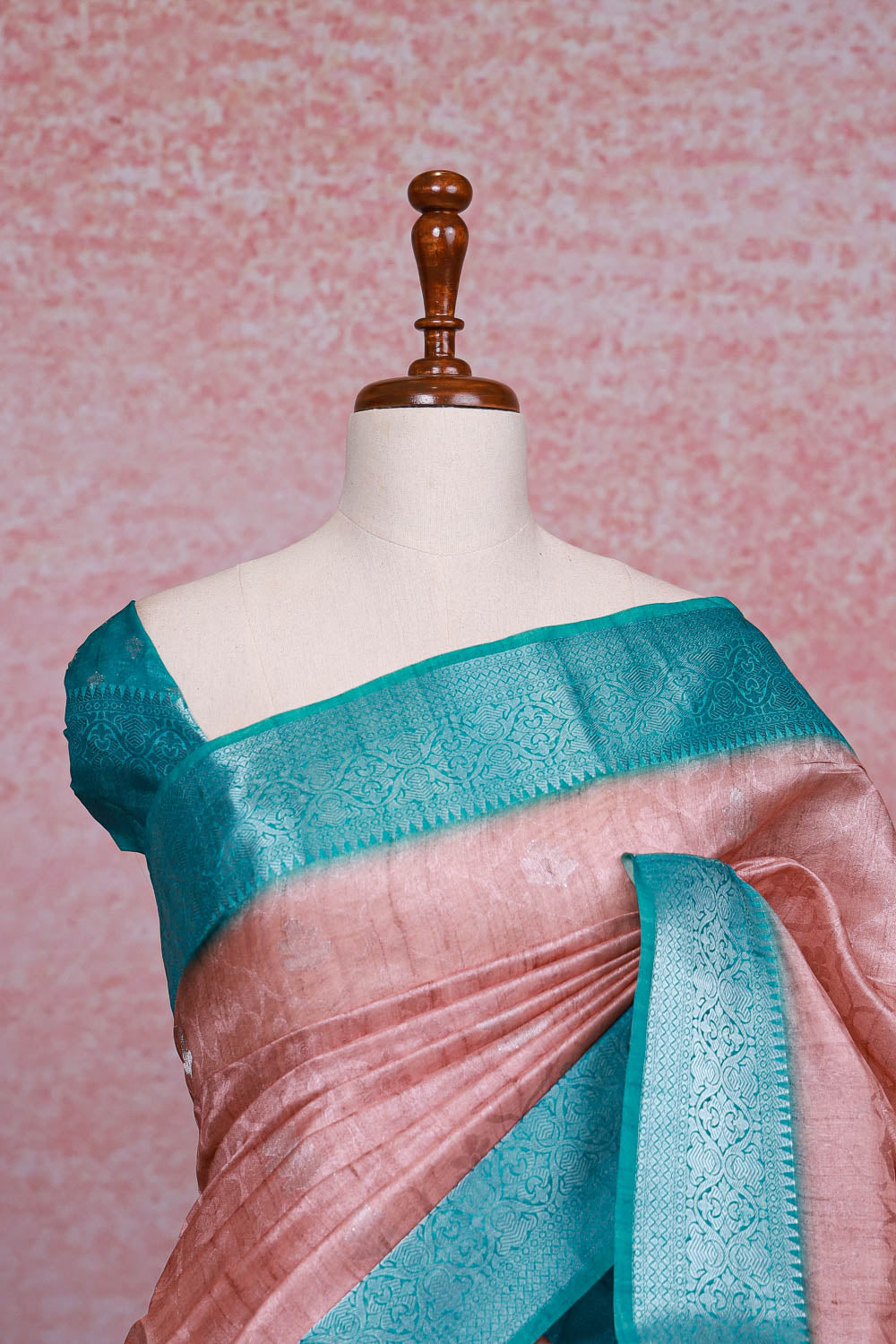 Light Peach Semi Tussar Saree - Seematti