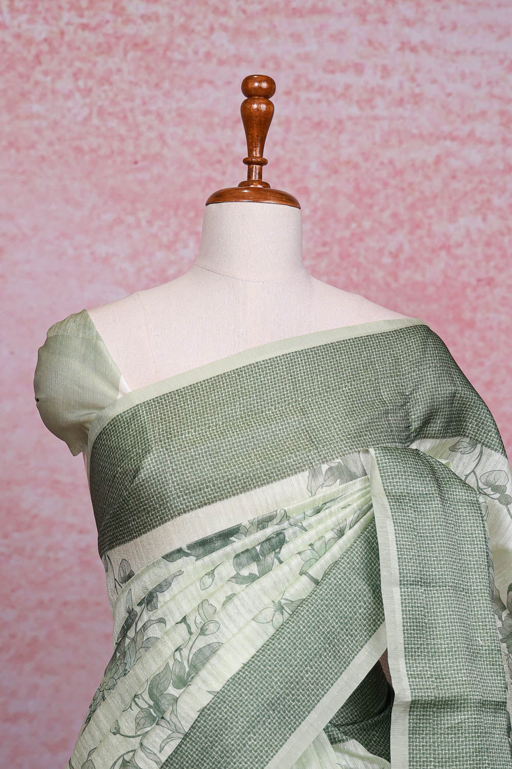 Pista Green Semi Jute Saree
