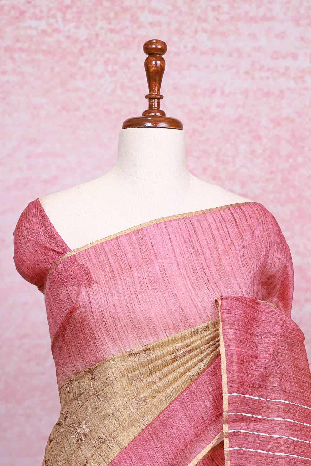Gold Semi Jute Saree
