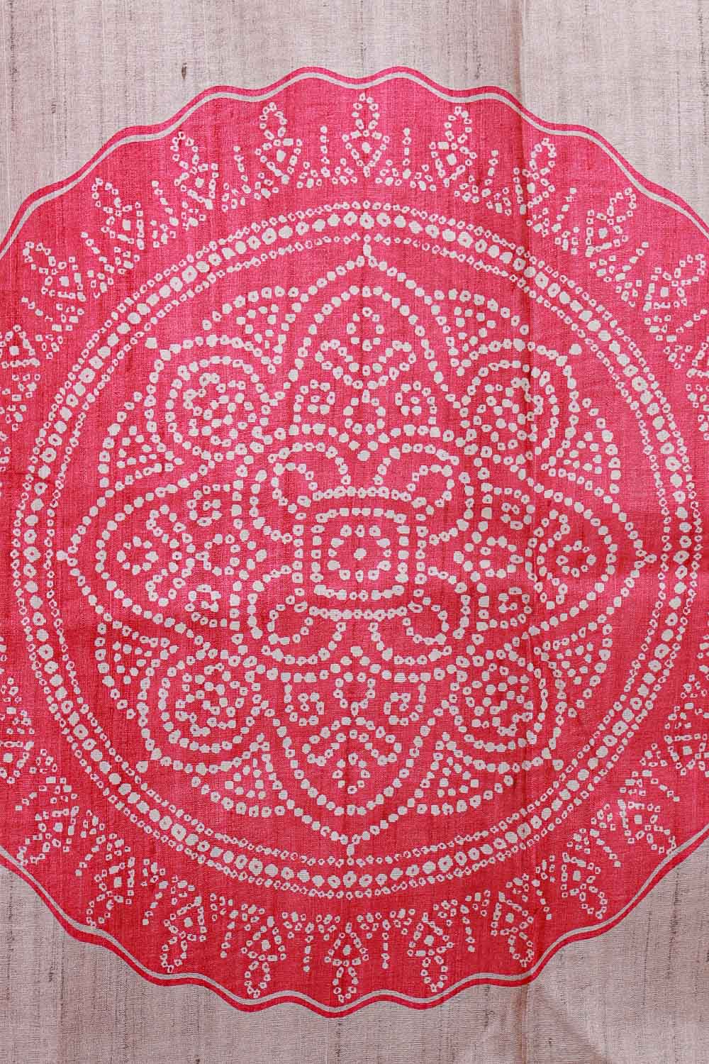 Cream Semi Silk Saree