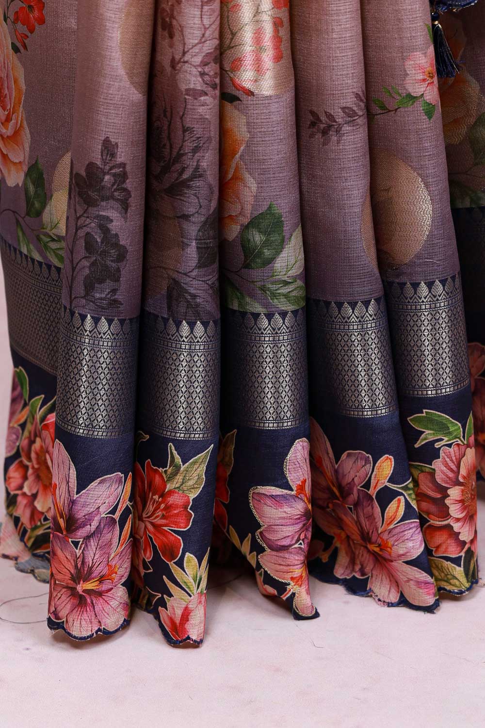Peach Semi Silk Saree