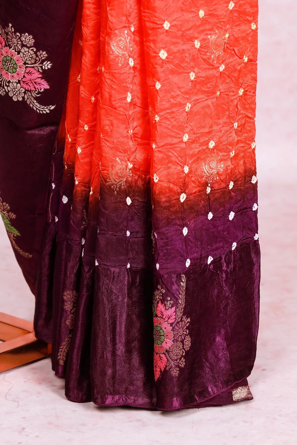Carrot Orange Chunghadi Saree