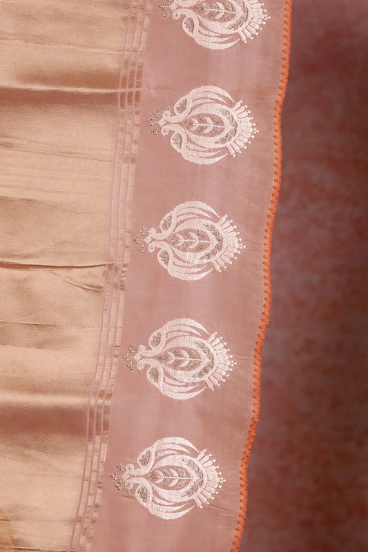 Peach Organza Saree